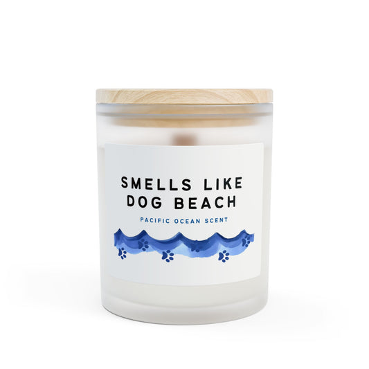 Smells Like Dog Beach Frosted Glass Candle — Pacific Ocean Scent, 11oz